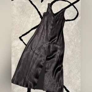 V-neck midi slip dress with a centre slit